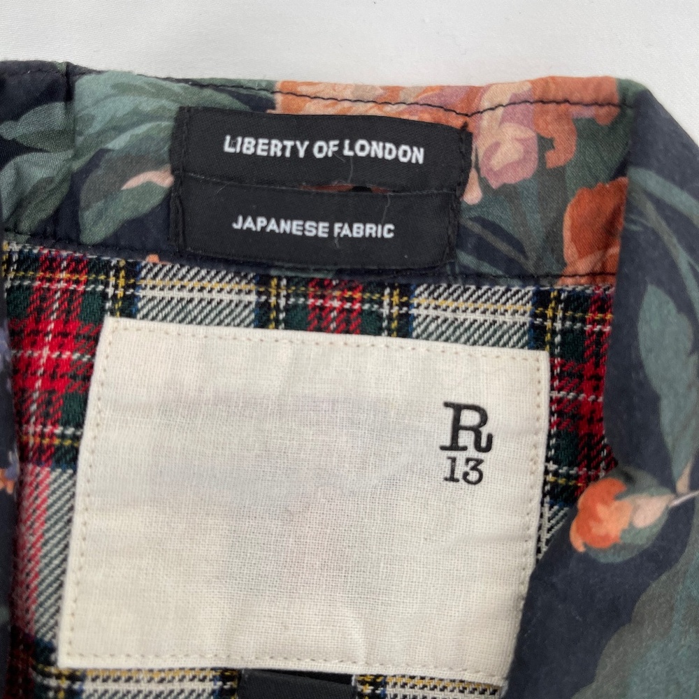 R13 cool floral/plaid western shirt